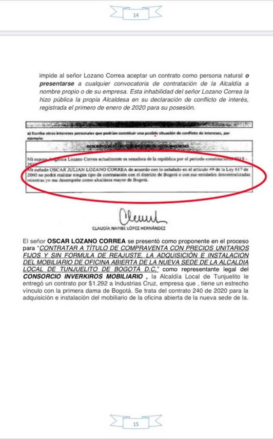  - Los contratos del cuñado de Claudia López con la alcaldía de Bogotá