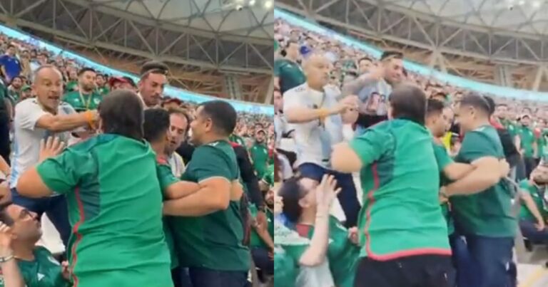  - ¿A lo liga colombiana? la pelea entre mexicanos y argentinos durante el partido en el mundial