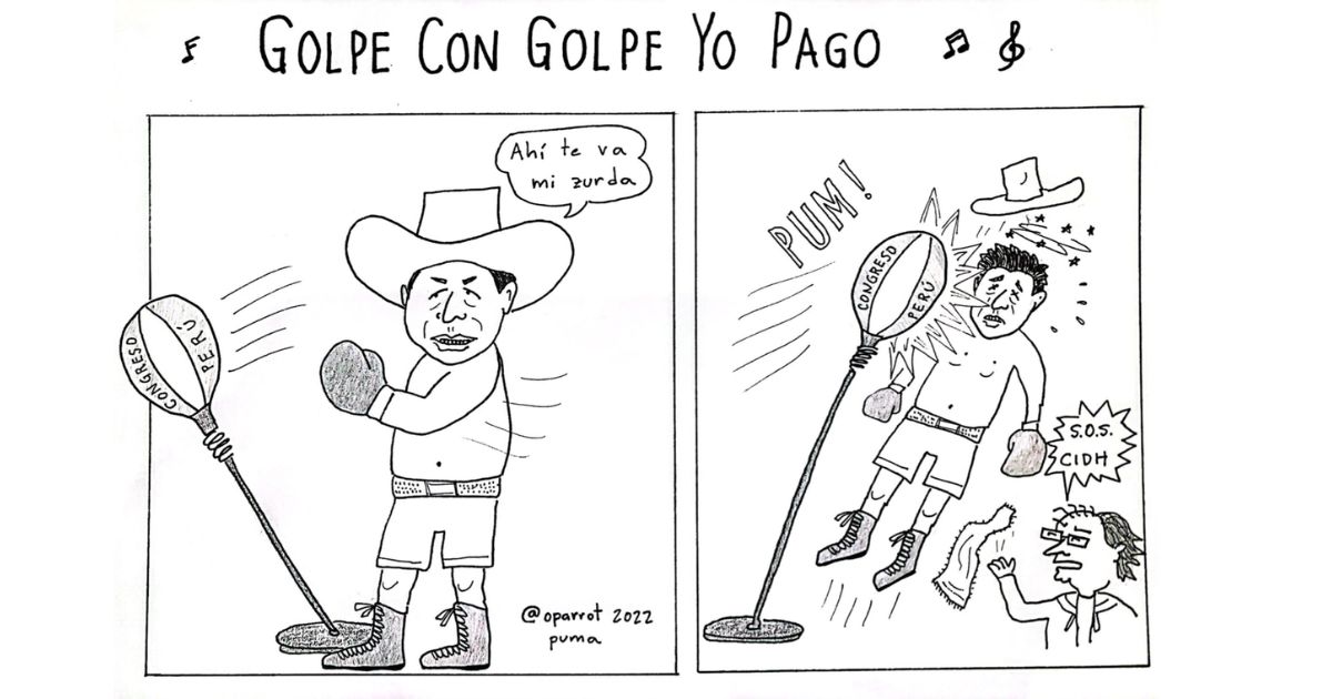 Caricatura: Golpe con golpe yo pago