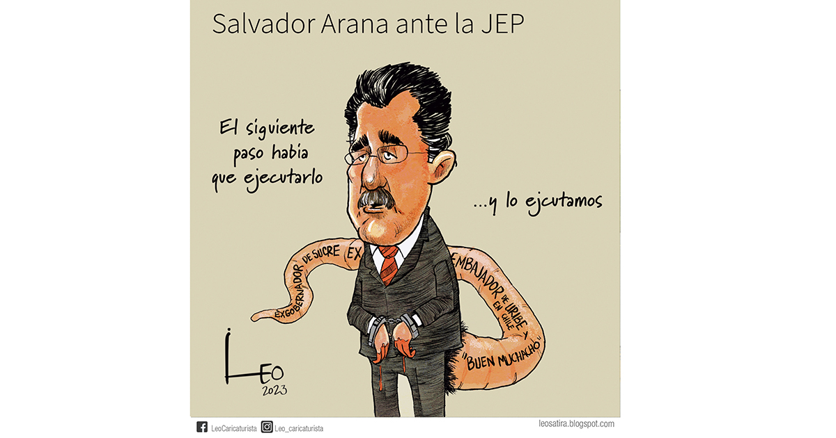 Caricatura: Salvador Arana ante la JEP