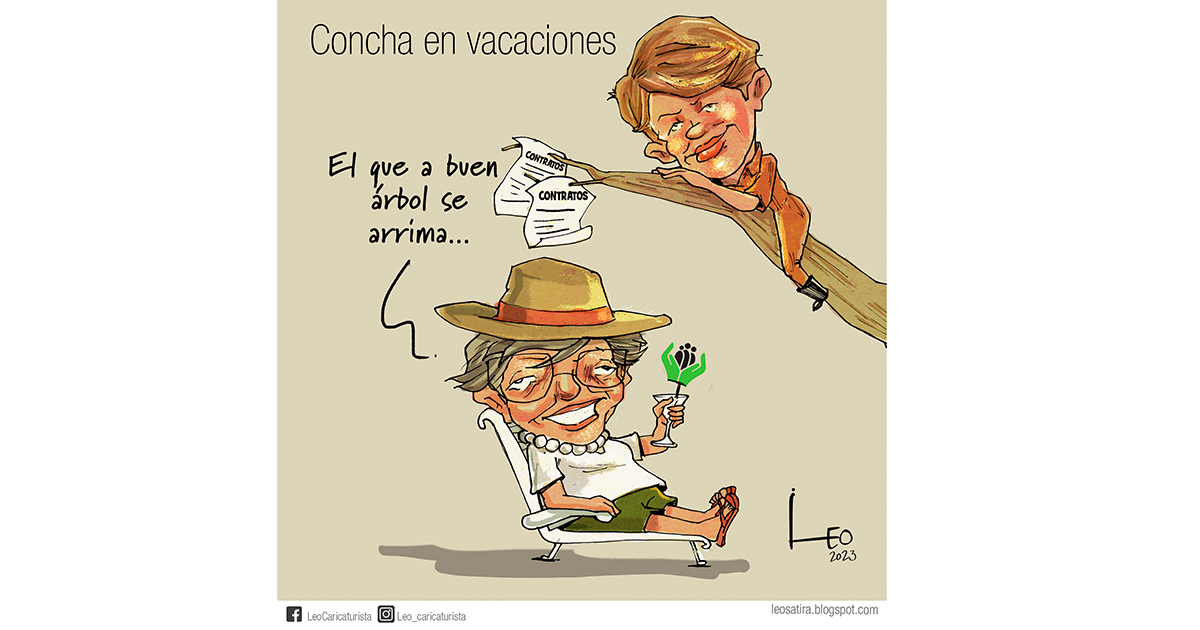Caricatura: Concha en vacaciones