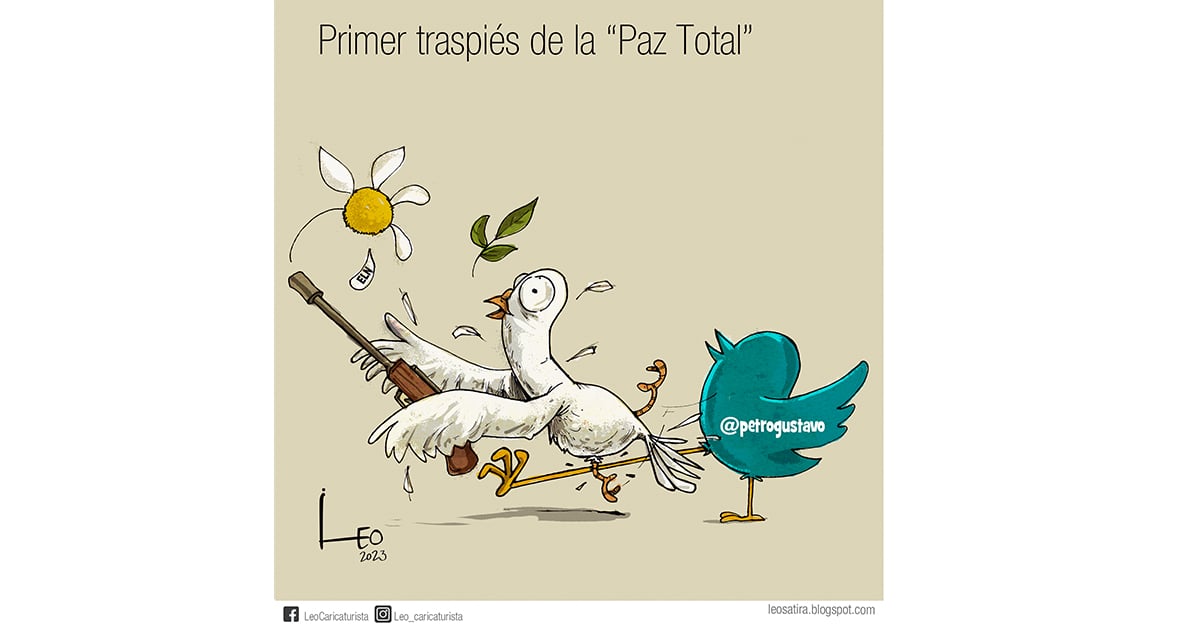 Caricatura: Primer traspié de la paz total