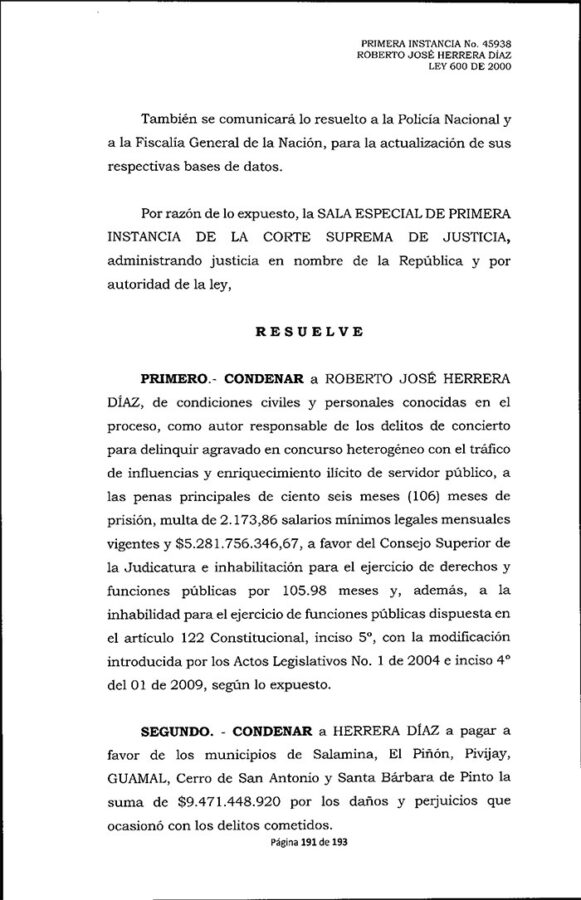 Resolución Roberto Herrera