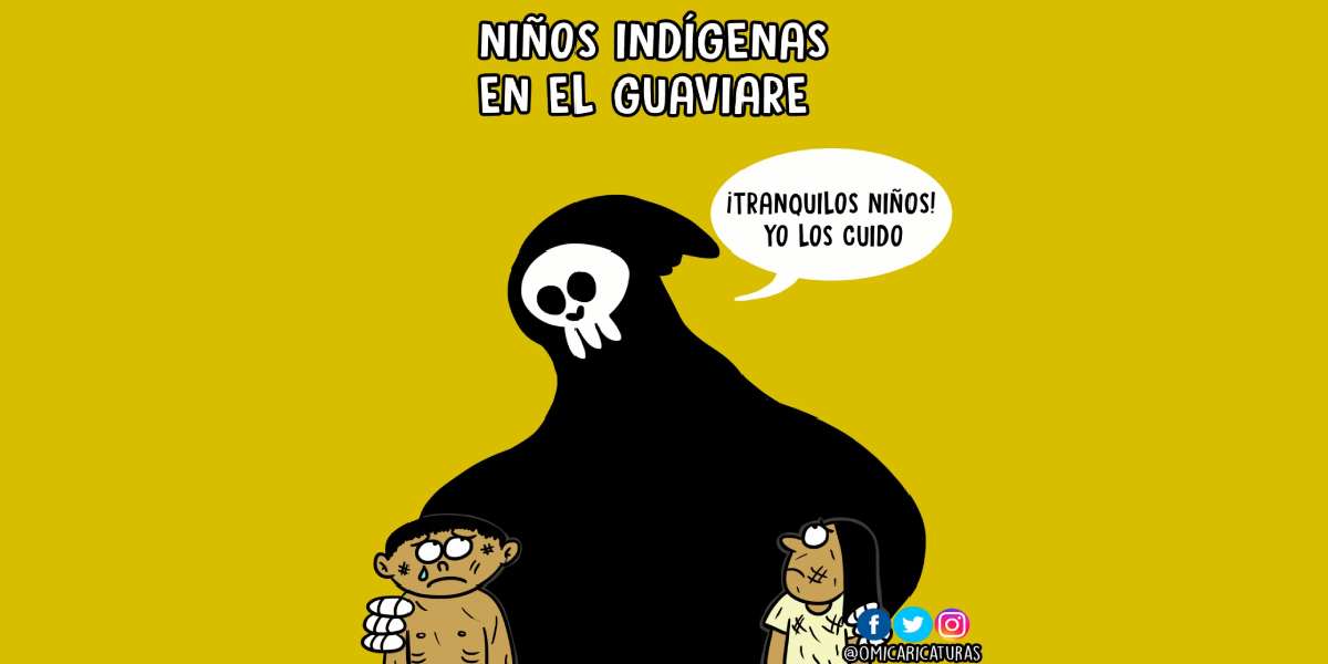 Caricatura: El desamparo de los niños indígenas del Guaviare