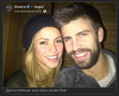 Pantallazo publicación Shakira