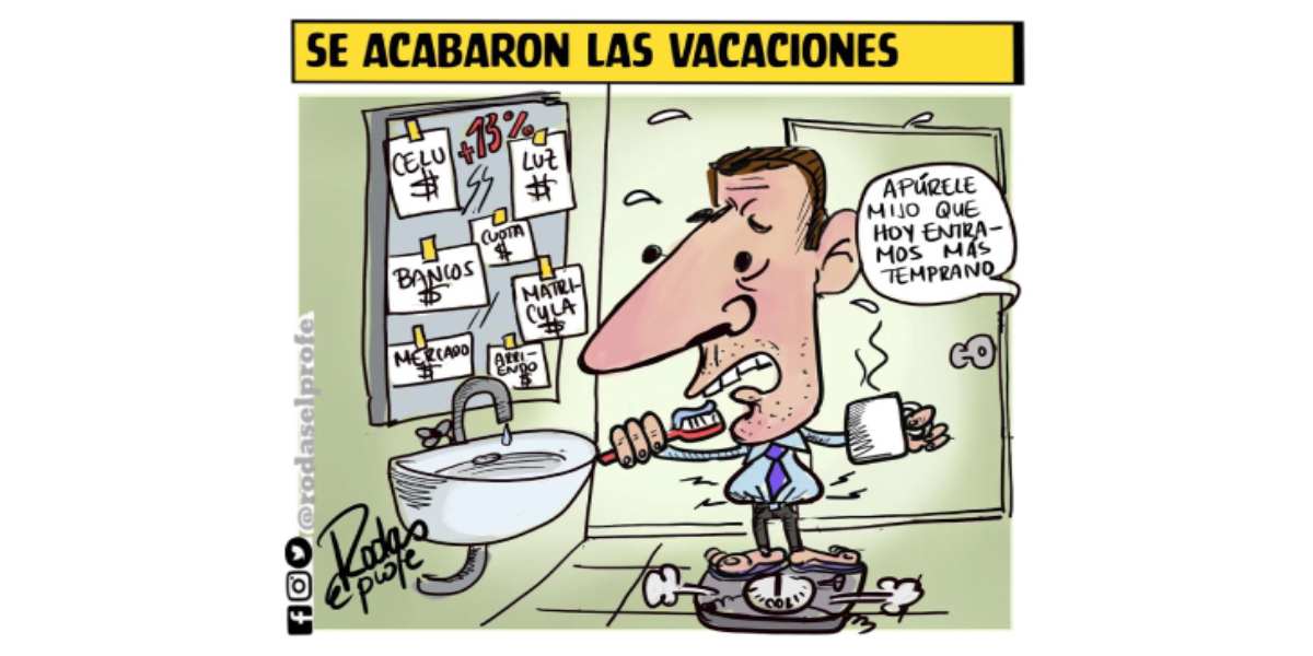 Caricatura: Se acabaron las vacaciones