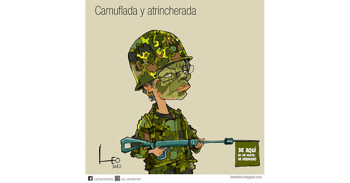 Caricatura: Camuflada y atrincherada