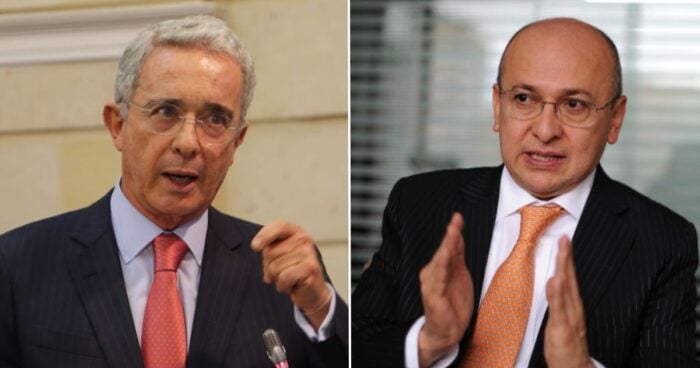 El expresidente Álvaro Uribe y el exmagistrado y fiscal general Eduardo Montealegre