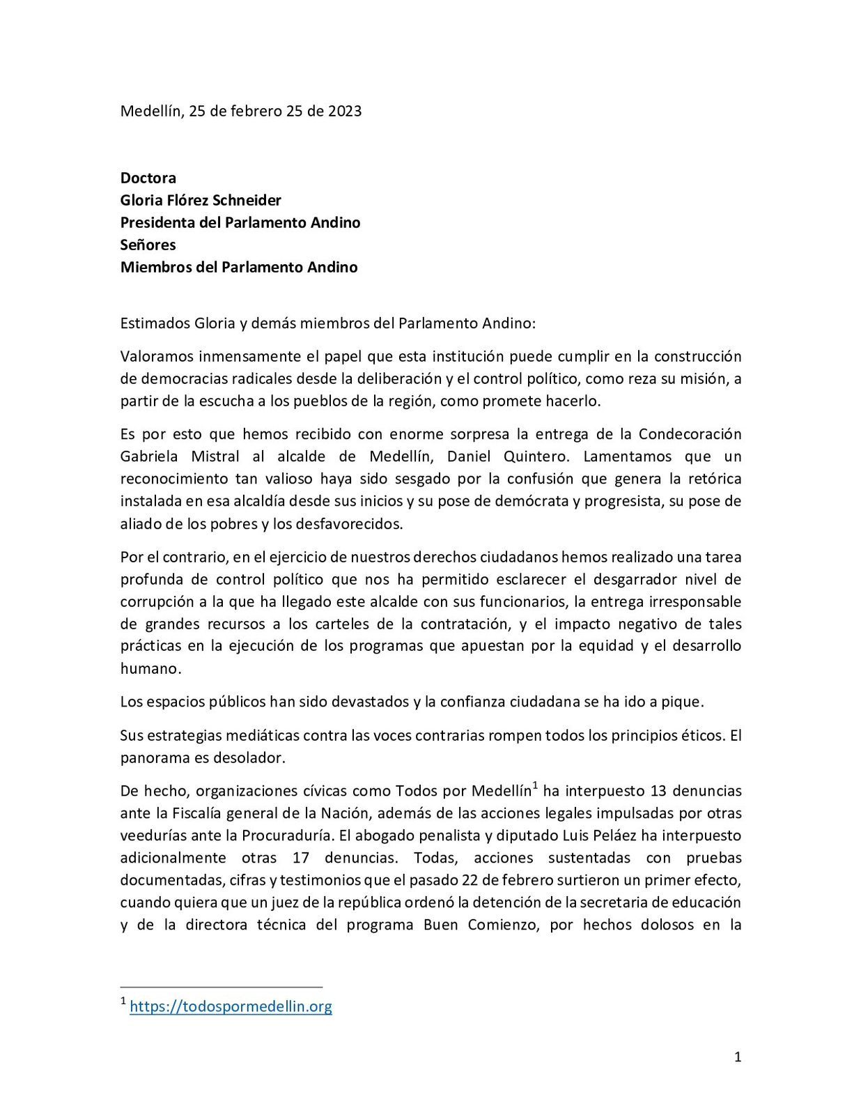  - Reacción furiosa en Medellín por condecoración al alcalde Quintero