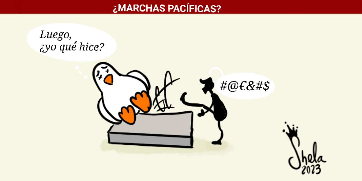 Caricatura: ¿Marchas pacíficas?