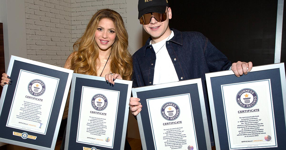 Los 4 Guinness Récords que se anotó Shakira junto Bizarrap