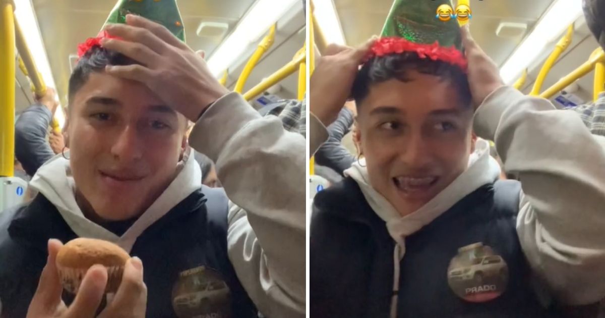 Con gorrito y ponqué incluido: A joven le celebraron por lo alto su cumpleaños en un SITP