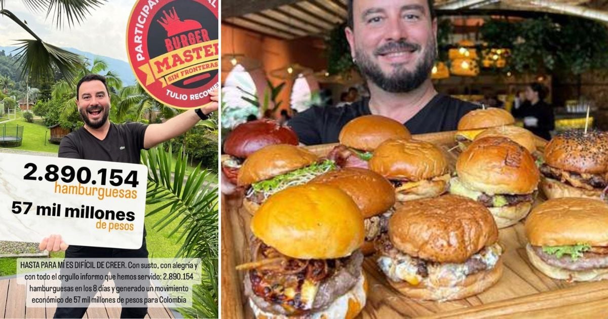 Récord en venta de hamburguesas en el Burger Master: $ 57 mil millones de pesos