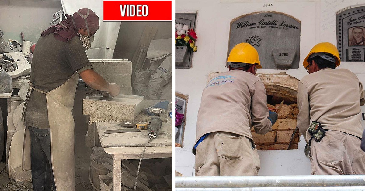 El papá de los que ponen las lápidas en el Cementerio Central