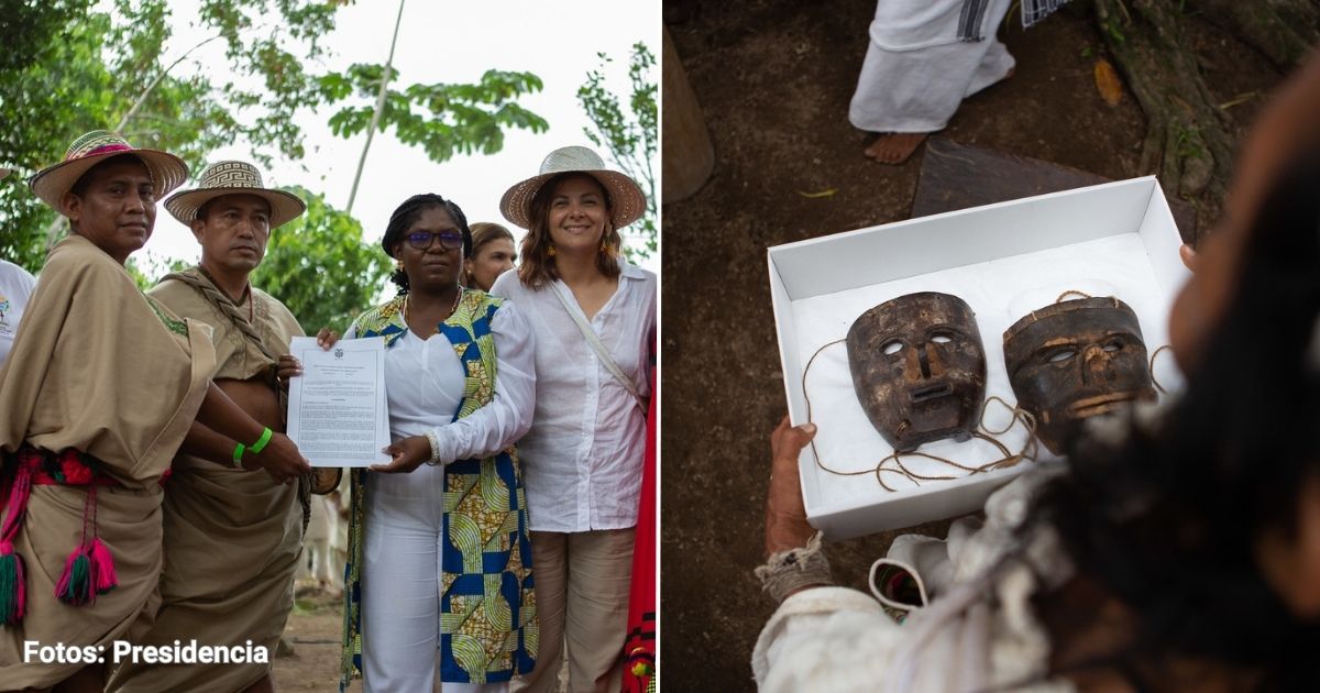 Las dos máscaras que le devolvieron los alemanes a Petro terminaron en manos de sus dueños: los kogui