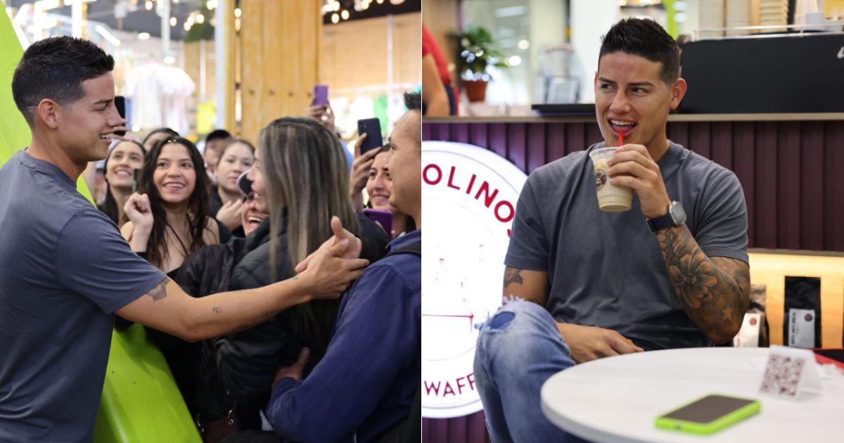 Apareció, saludó y hasta tomó café: La sorpresa de James a sus seguidores en Centro Comercial de Bogotá