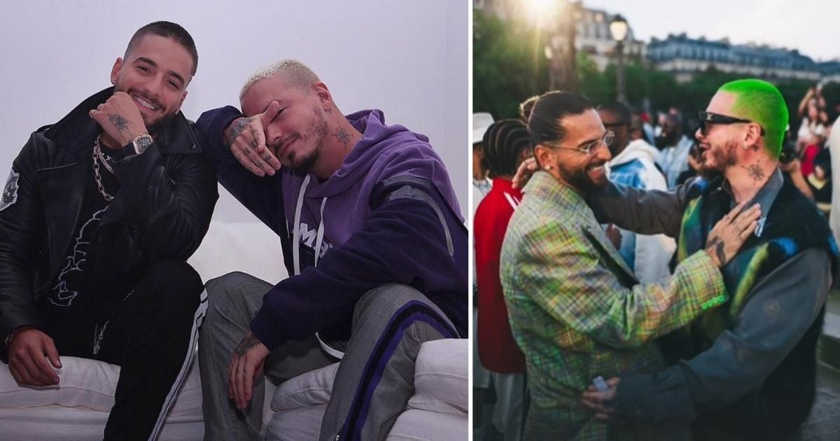 Más amigos que nunca: el amoroso encuentro de J Balvin y Maluma en el desfile de Louis Vuitton 
