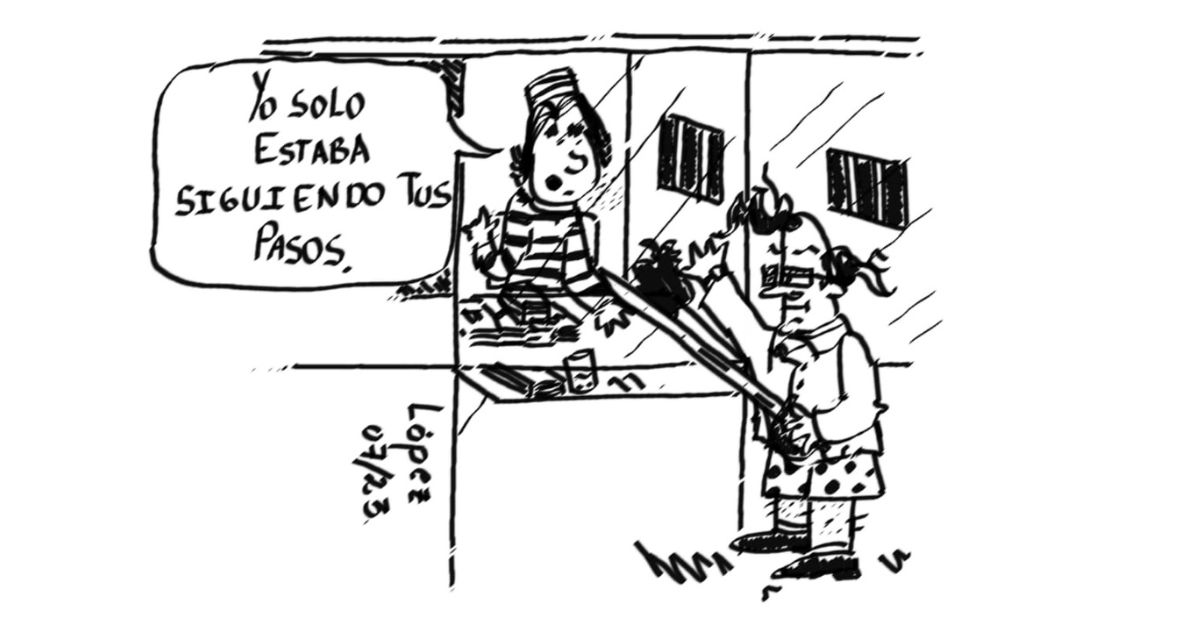 Caricatura: ¿Siguiendo los pasos?