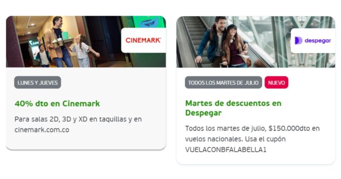  - Conozca los beneficios de la tarjeta Bancolombia, Falabella y BBVA