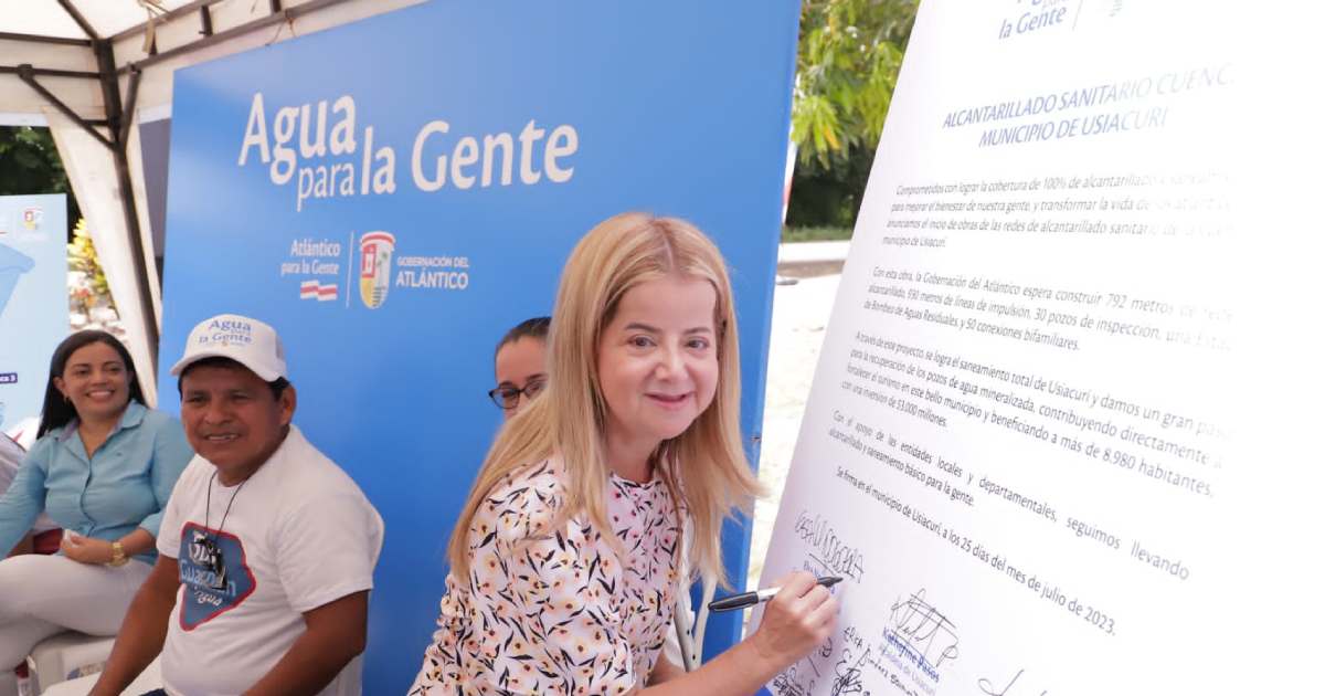 La Gobernadora del Atlántico dio inicio a las obras del sistema de alcantarillado de Usiacurí, Atlántico