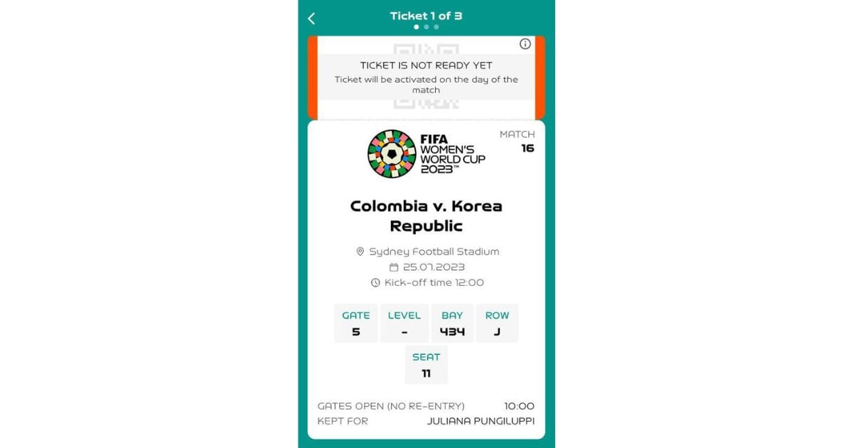 Boleta selección Colombia femenina Mundial femenino