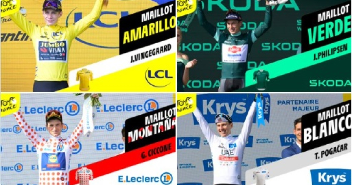 Tour de Francia: a falta de una etapa ya todas las camisetas tienen dueño. Así quedaron los colombianos