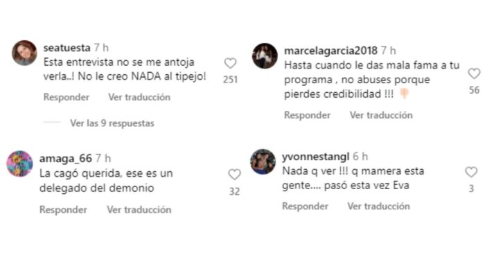 Comentarios entrevista Eva Rey con Agmeth Escaf