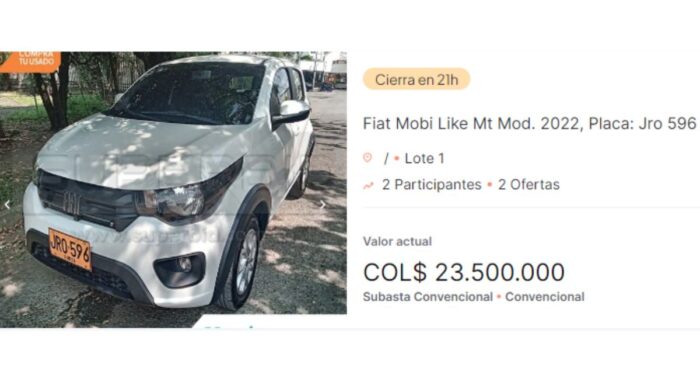 página de subastas de carros y motos