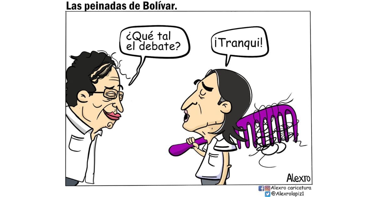 Caricatura: Las peinadas de Bolívar