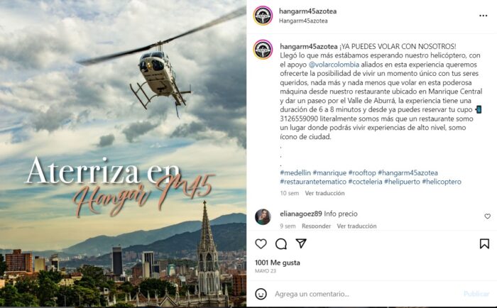  - El restaurante gomelo en las comunas de Medellín al que toca llegar en helicóptero