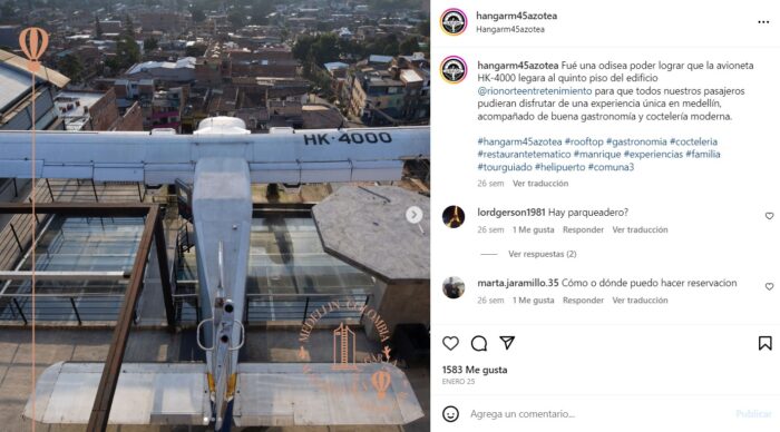  - El restaurante gomelo en las comunas de Medellín al que toca llegar en helicóptero