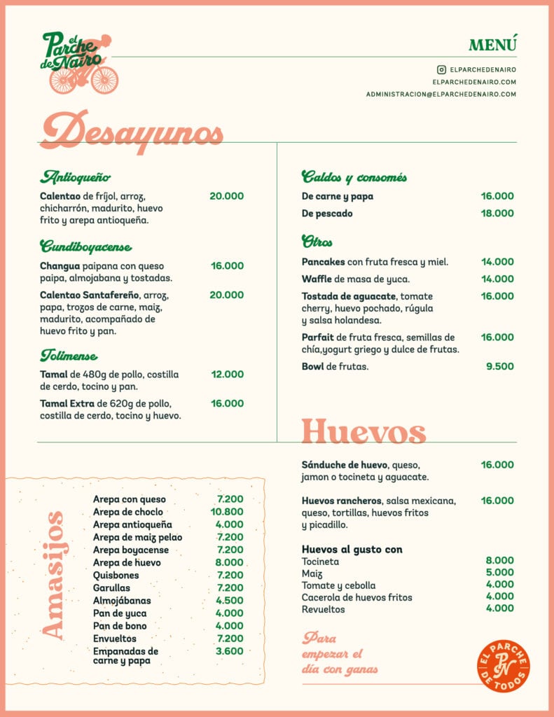 Precios del restaurante de Nairo Quintana 'El parche de Nairo'