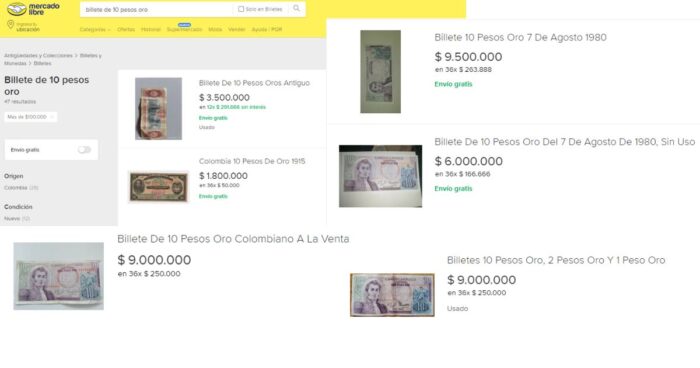 Billetes colombianos