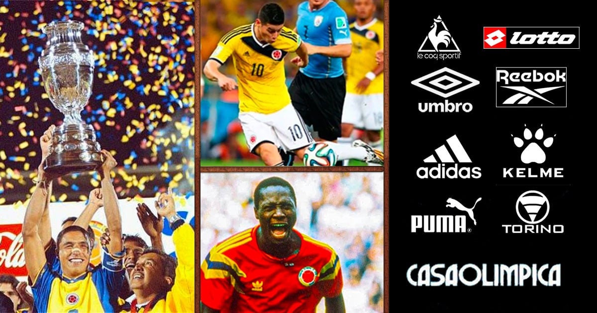 Las nueve marcas que han hecho los uniformes de la selección Colombia