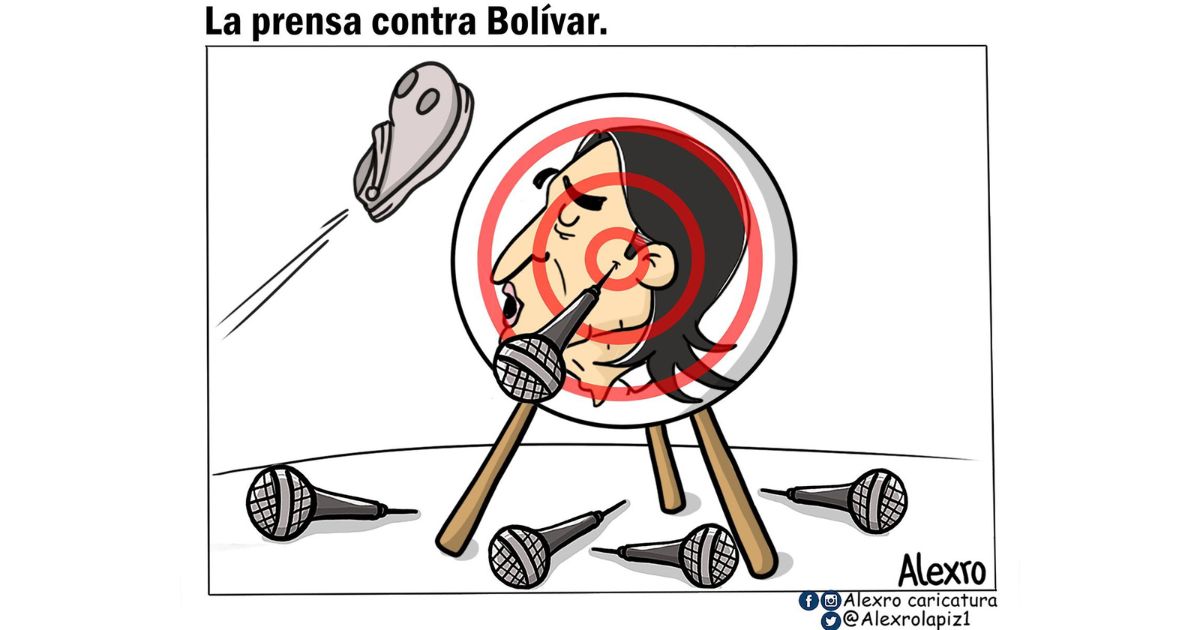 Caricatura: La prensa contra Bolívar
