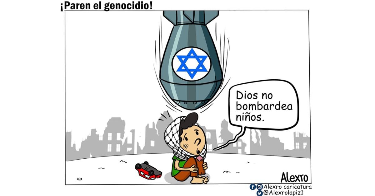 Caricatura: ¡Paren el genocidio!