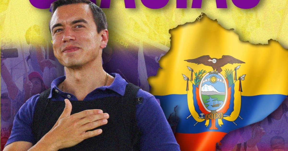 Con un escueto discurso de 5 minutos, Daniel Noboa acepta su triunfo como presidente de Ecuador