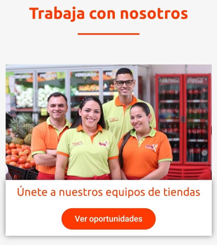 Ofertas de empleo vacantes en Tiendas Ara