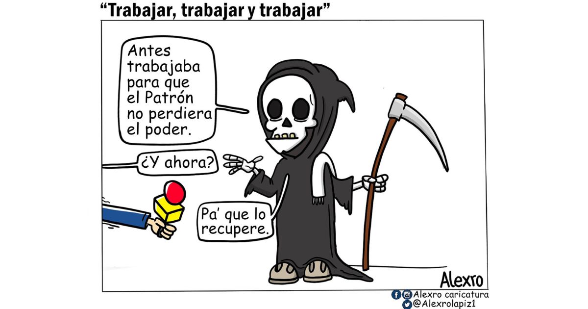 Caricatura: Trabajar, trabajar y trabajar