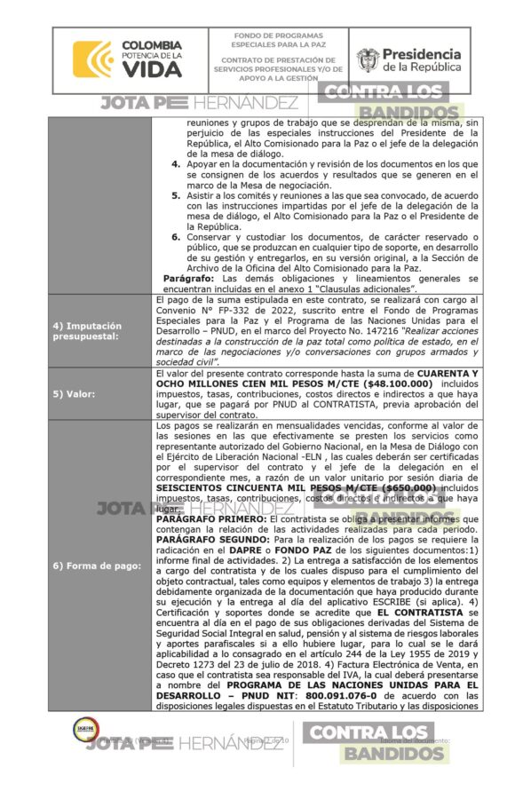  - Cuánto ganan los 14 negociadores del Gobierno que tienen que poner al ELN en cintura