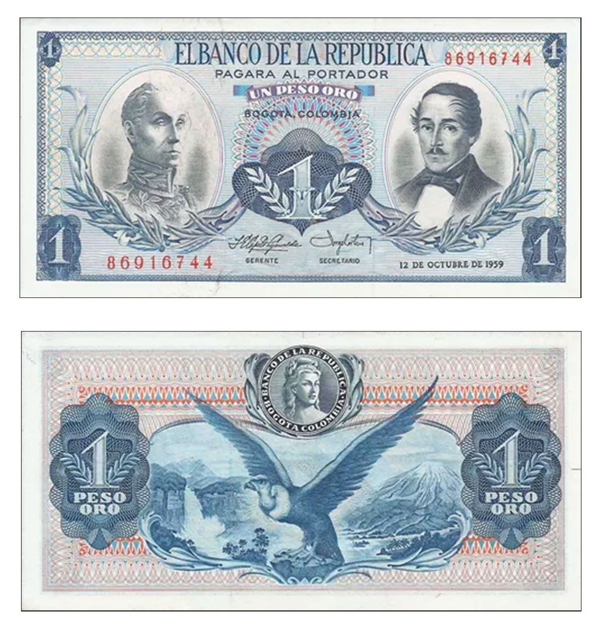 Billetes de colección Primer billete impreso en Colombia