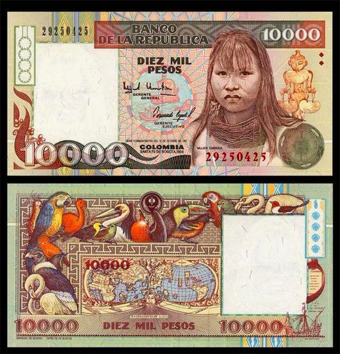 Billete de colección Indígena Emberá Banco de la República