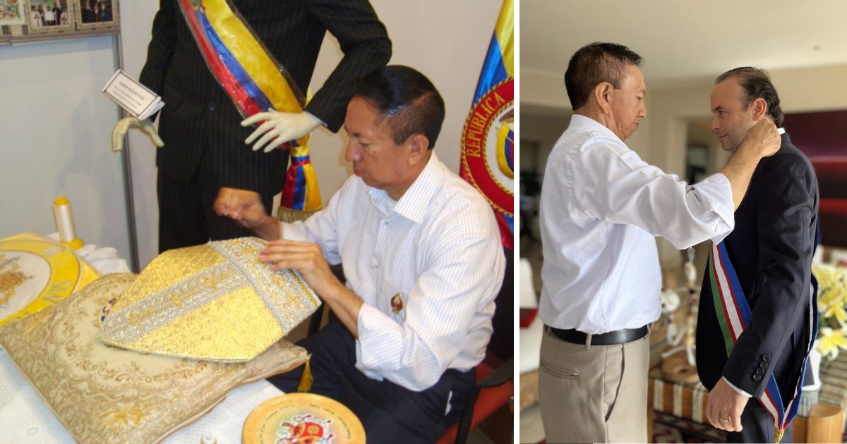 El sastre que confeccionaba ornamentos de dos Papas le hizo la banda de alcalde a Alejandro Eder