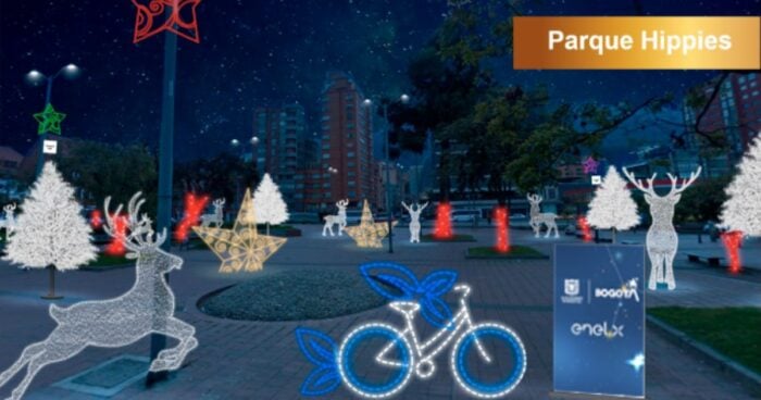 Parques de Bogotá - alumbrado navideño Hippies