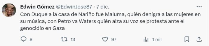  - Reacciones por encuentro de Petro con Roger Waters, exlíder de Pink Floyd: "A Duque lo visitaba Maluma"