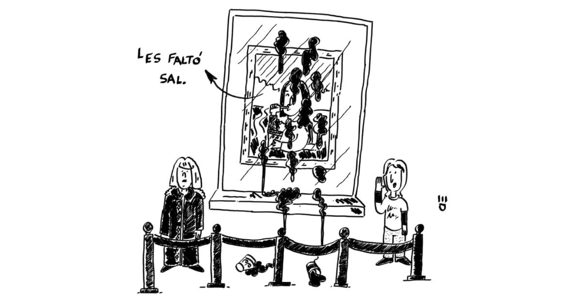 Caricatura: La Monalisa se toma la sopa