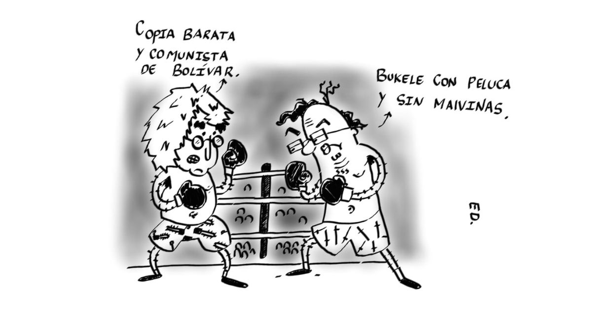 Caricatura: Golpes a derecha e izquierda iestra y sinietras