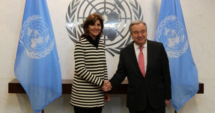 María Ángela Holguín y Antonio Guterres ONU