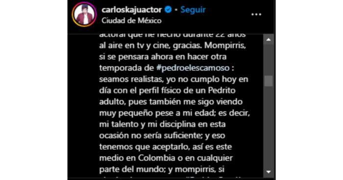 Por qué Carlos Kaju no volvió como Pedro Junior para la nueva temporada de Pedro el escamoso - Miguel Varoni
