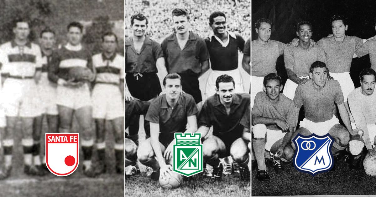 Así eran los escudos de Millos, Nacional y Santa Fe cuando fueron fundados; muy distintos a los actuales